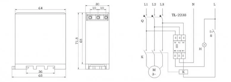 TL2238 TL-2238, 3 фазы, 220 В~ 660 В, 50 Гц/60 Гц, серия потери фазы, Электронная защита, защитное реле