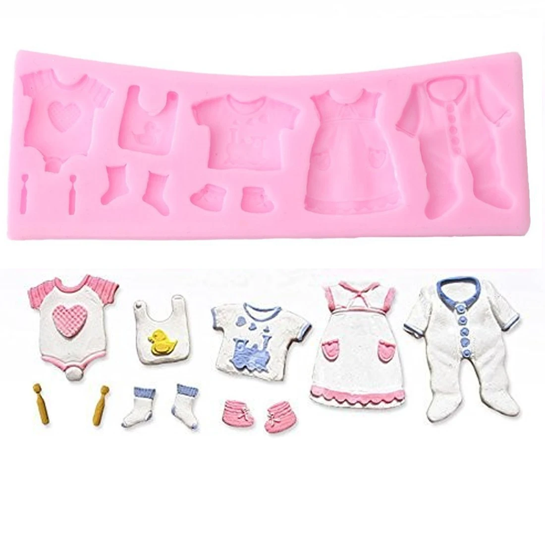 

New Arrival 3D Clothes Shower Silicone Moulds Fondant Kitchen Cake Molds For Chocolate Baking Tools