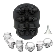 3D Череп Форма для льда для виски вино с изображением коктейлей напитков силиконовый ледяной куб лоток производитель напитков Кухня DIY Инструменты для мороженого