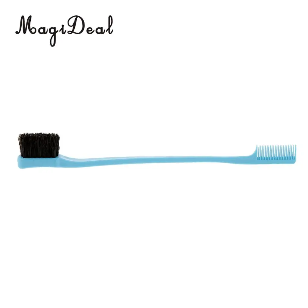 7'' Beauty Double Sided Edge Control Hair Brush Comb Hair Styling Hairbrush Comb End Grooms Smooths Edges High Quality