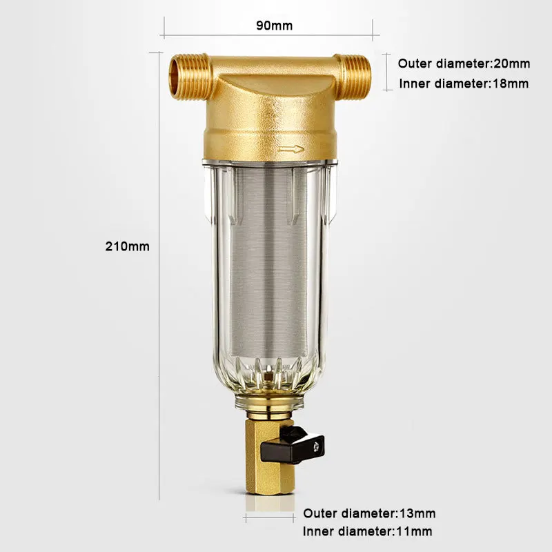 Высококачественные фильтры для воды с предфильтром, 4 разделенных рта, медная пуля, очиститель передней части, удаление ржавчины и осадочных отложений