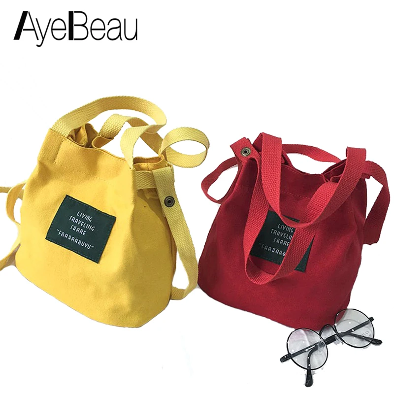 صغيرة الأصفر قماش سيدة الإناث حمل اليد عبر الجسم الكتف Crossbody رسول دلو حقيبة للنساء حقيبة يد Sac فام