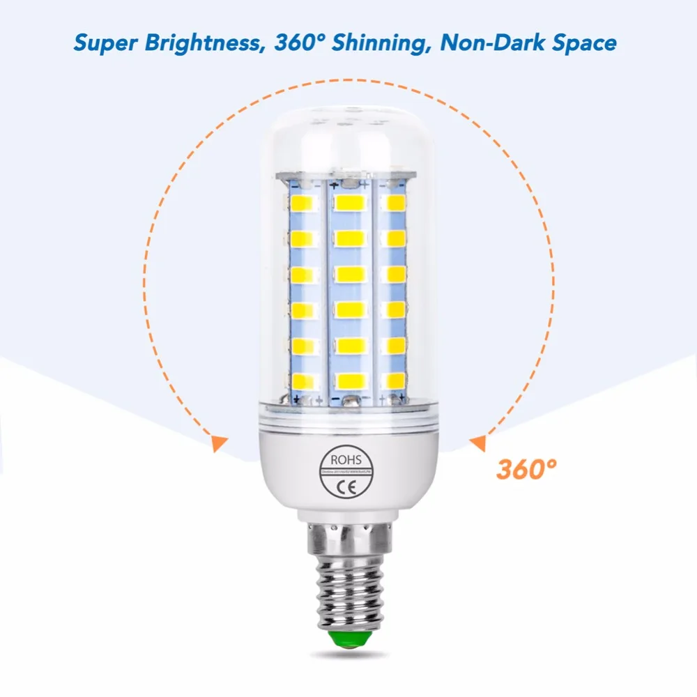 E27 Corn Bulb LED Lamp E14 220V Ampoule GU10 LED Bulb G9 24 36 48 56 69 72leds Bombillas B22 Home Light 5730 Chandelier Candle