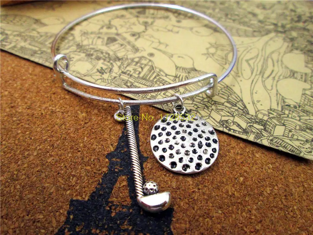 Hot sale 65mm bracelets sports bangles golf bangles with Golf club,golf charms bangles Hot sale 65mm bracelets sports bangles golf bangles with Golf club,golf charms bangles