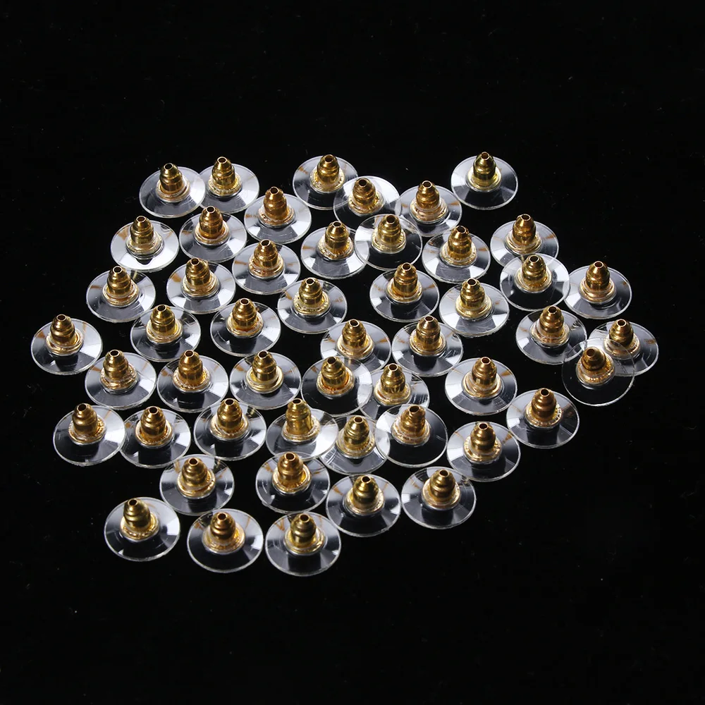 

50pcs/lot Alloy Earring Backs Bullet Stoppers Earnuts Earring Plugs DIY Gold Silver Plated Findings Jewelry Accessories