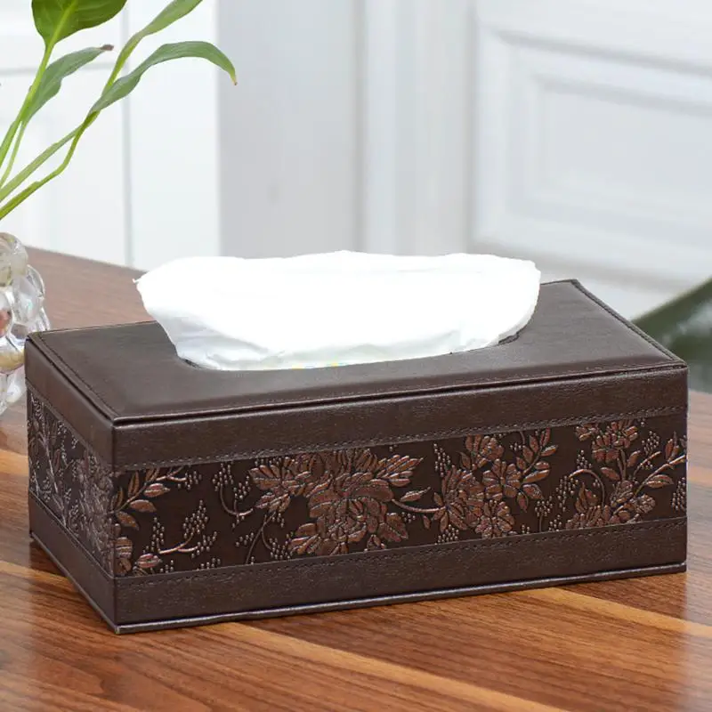 

Leather Tissue Box Car Home Rectangle Square Pen Remote Storage Desk Organizer Paper Napkin Towel Holder Dispenser Cover Cases