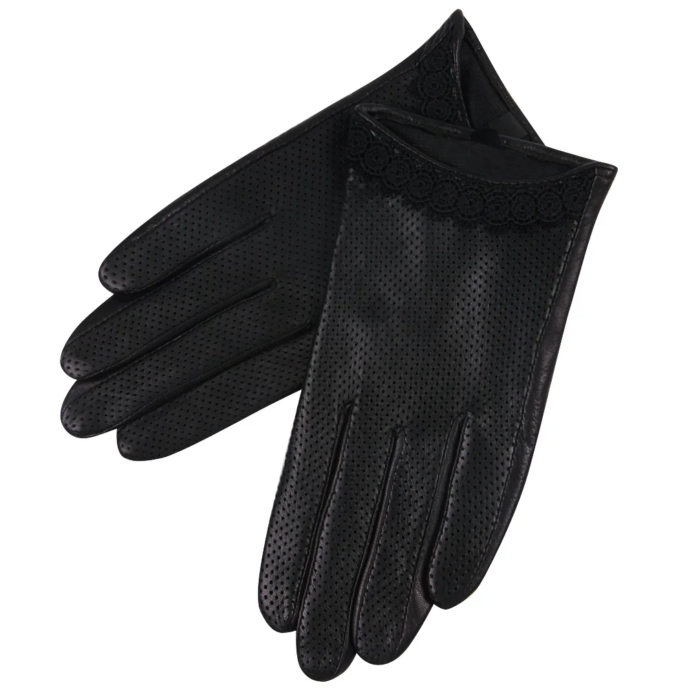 Genuine Leather Gloves Lady Autumn Sheepskin Gloves Driving Thin Style Breathable Touchscreen Woman Gloves L18001NN