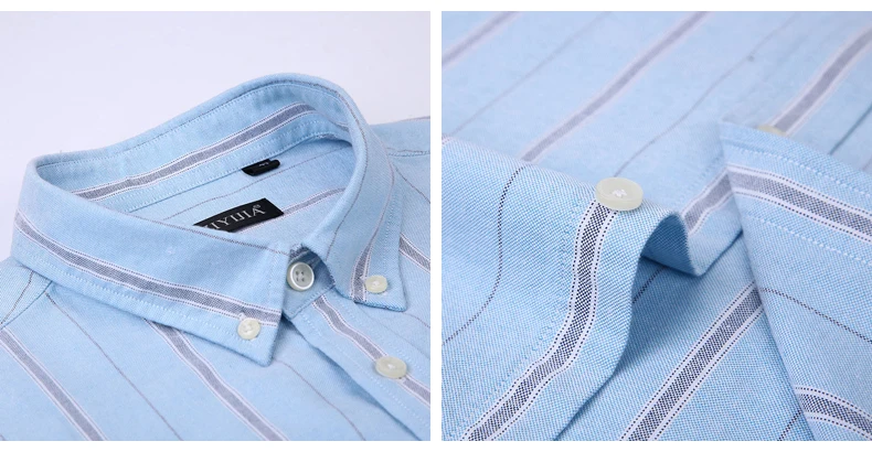 Caiziyijia 2018 новый дизайнер Рубашка в полоску Для мужчин модный бренд с длинными рукавами Camisa masculina 100% хлопок Оксфорд социальных Повседневная