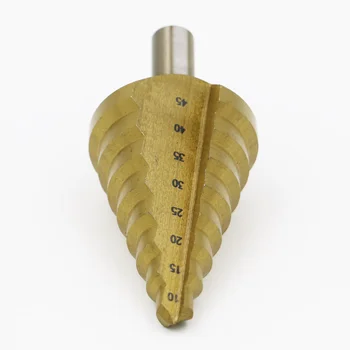 

Triangle Handle Titanium Plated Straight Groove Step Drill 10-45MM Step Drill Multi-Function Reaming Drill Bit High Speed Steel