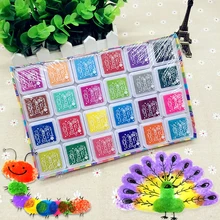 24 Color Multi-Color Ink Pads Children Fingerprint Picture Finger Painting Stamp Pads Pigment Kids Craft DIY Toys  YJS Dropship
