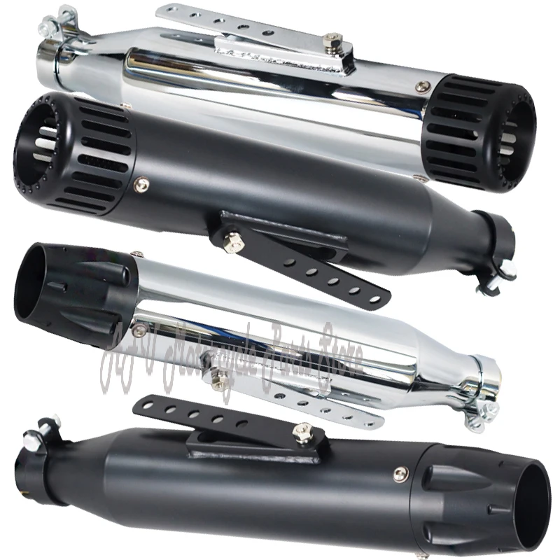 

Chrome Motorcycle Antiqued Vintage Retro Muffler Exhaust Pipe for Harley Cafe Racer Bobber Chopper Exhaust pitbike Pipe