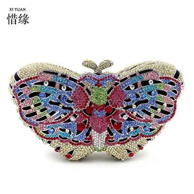 

XIYUAN BRAND Rhinestone Evening Clutch Shoulder Bag Ladies Gold Clutch Purse Chain Handbag Bridal Wedding Party bolsas mujer