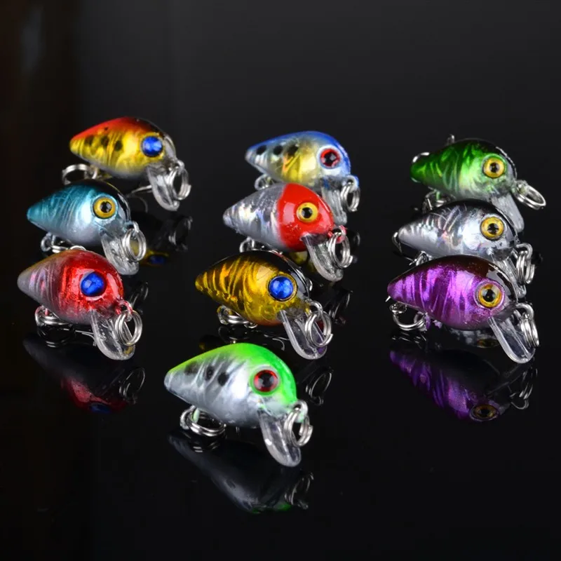 Lot 10 Bronzing Mini Fishing Lure Floating Micro Bass Bait Treble Hook Crank Bait Lot 10 Bronzing Mini Fishing Lure Floating Micro Bass Bait Treble Hook Crank Bait