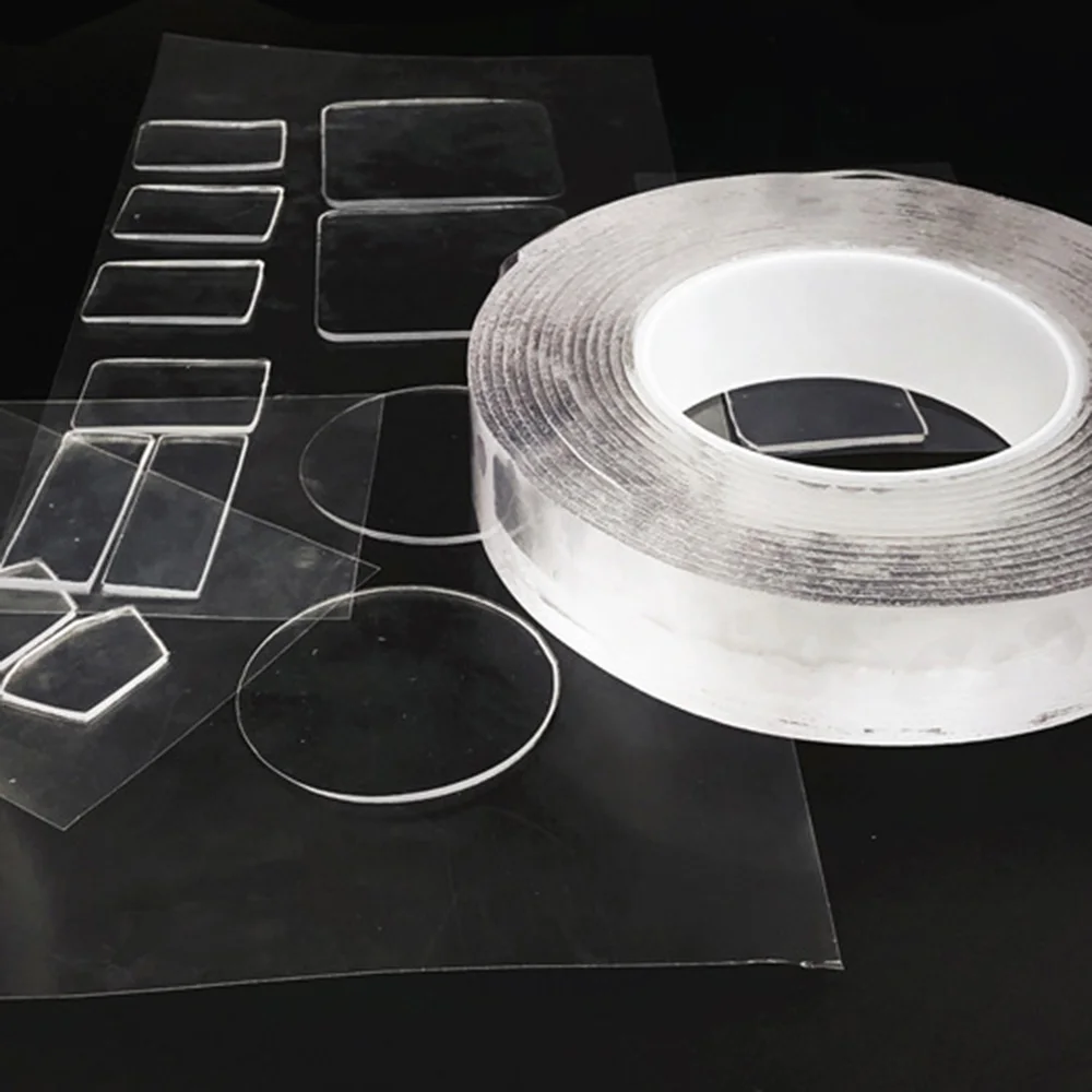 Нано-свободная Волшебная двухсторонняя лента прозрачная высоковязкая 10000-time съемный клей может быть высечена лента очищаемая