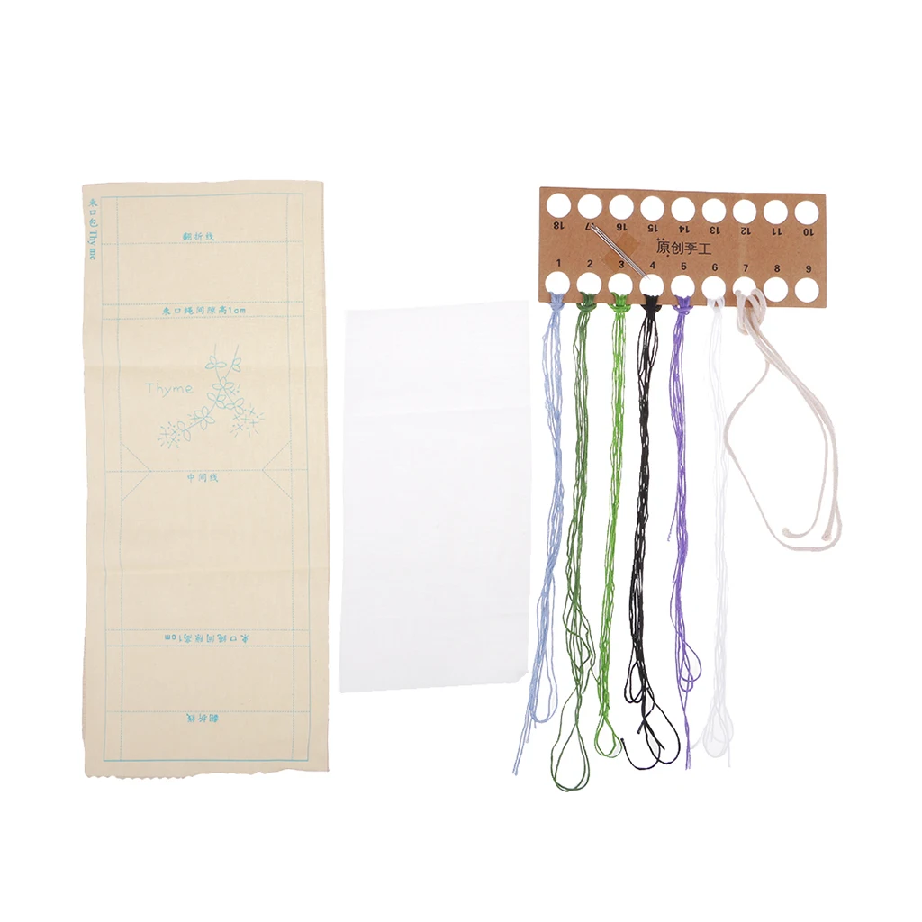 DIY Embroidery Cross Stitch Kit Pouch Canvas Drawstring Bag Handmade Needlework