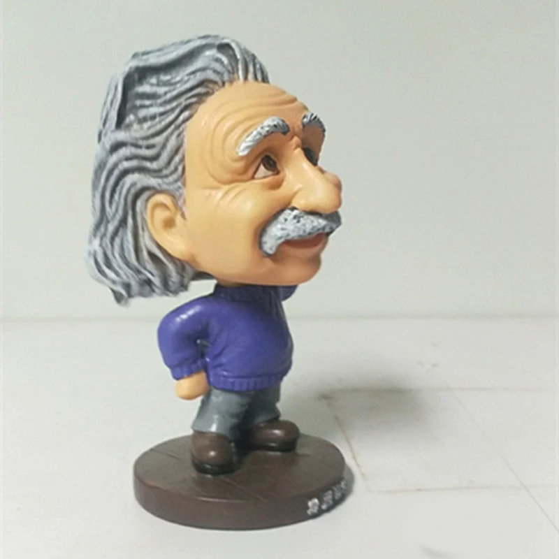 Einstein artesanías ornamentos estatua personalidad de resina creativa coche escritorio decoración adorno estatua para cumpleaños regalo de Acción de Gracias