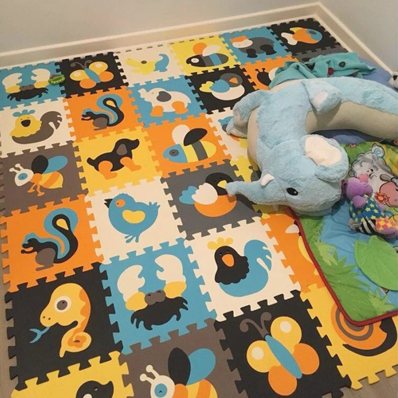

Baby EVA foam puzzle game pad / 18pcs / children's animal pattern toy puzzles / stitching soft floor / gym brick carpet toy