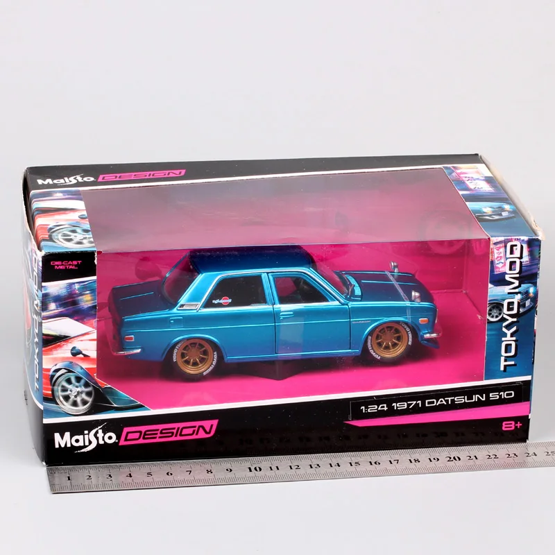 Классические весы Maisto 1/24 Nissan Datsun 510 1600 Bluebird 1971 металлические модели литья под давлением автомобили игрушки транспорт Миниатюрные для детей