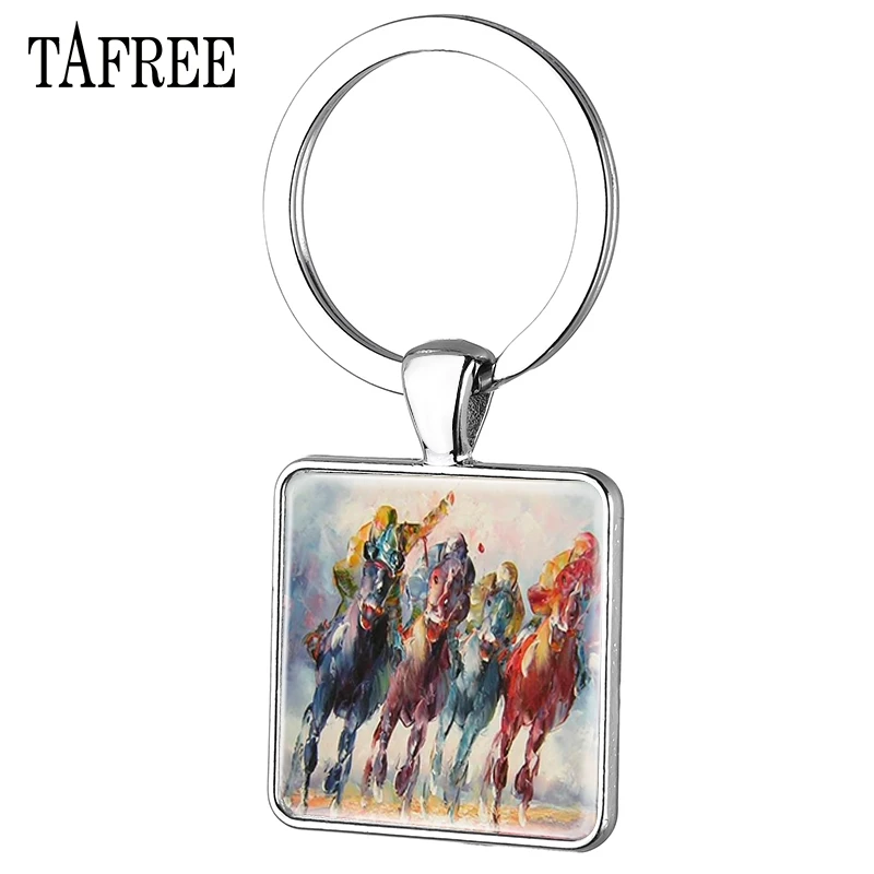 TAFREE الشهيرة مجردة اللوحة سلاسل المفاتيح مربع شكل الزجاج كابوشون قبة الحصان سباق الفن صور سلاسل المفاتيح كيرينغ PT49 TAFREE الشهيرة مجردة اللوحة سلاسل المفاتيح مربع شكل الزجاج كابوشون قبة الحصان سباق الفن صور سلاسل المفاتيح كيرينغ PT49