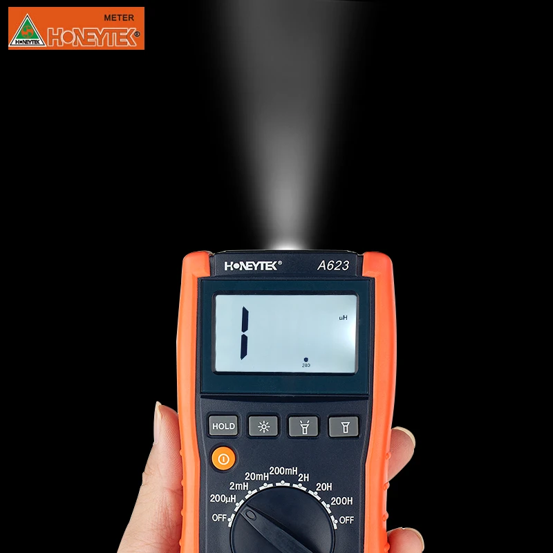 Honeytek Inductance meter multimeter with test leads Digital Display Auto Analog Multimeter Professional LCD Backlight A623