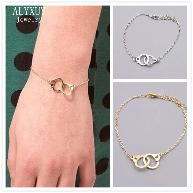wholesale Fashion accessories jewelry Handcuffs charm link bracelet gift for women girl B3365in