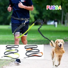 Adjustable Waist Pet Dog Leash Running Jogging Puppy Dog Lead Walking Leash Green Orange Pink Blue