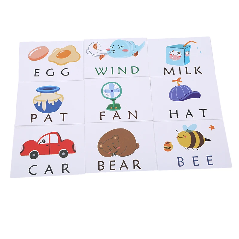Wooden Cognitive Puzzle Cards Cardboard New Baby Educational Toys Learning English Wooden Baby Montessori Materials Math Toys