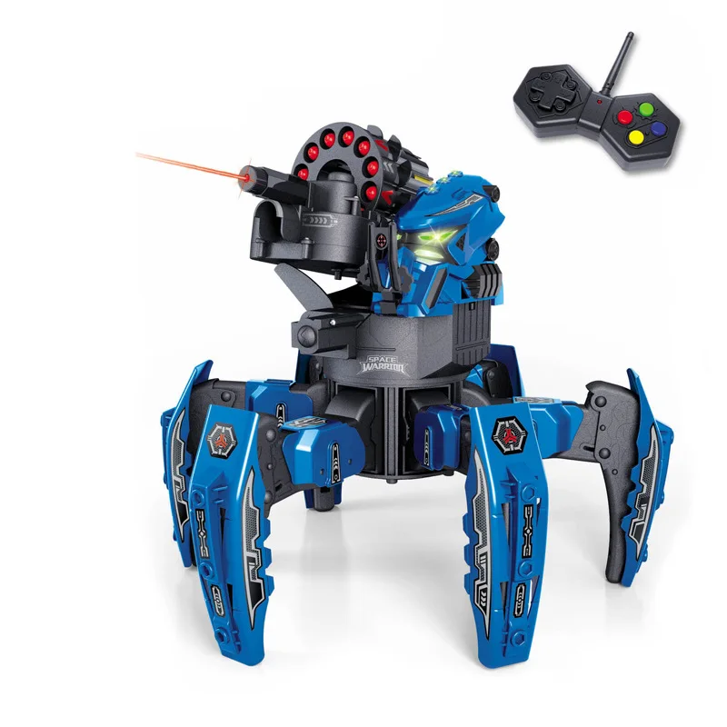 Мультиплеер против 2,4G пульт дистанционного управления шестиногий Паук Робот крутой RC робот DIY съемка игра Модель Детская интерактивная игрушка подарок - Цвет: 9003-2Double weapon