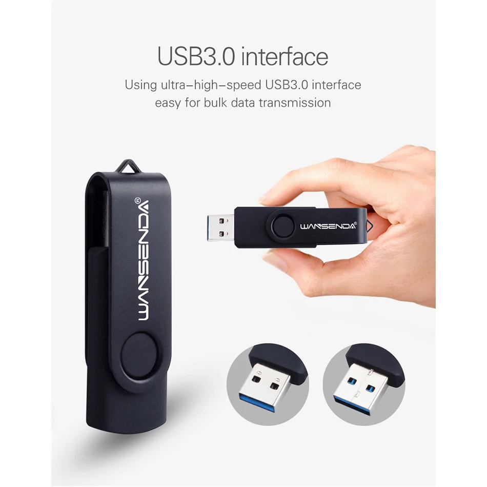 Wansenda USB флеш-накопители поворотные Внешние USB 3,0 флеш-накопители 256 ГБ 128 Гб 64 ГБ 32 ГБ 16 ГБ 8 ГБ 4 ГБ высокоскоростные креативные флеш-накопители