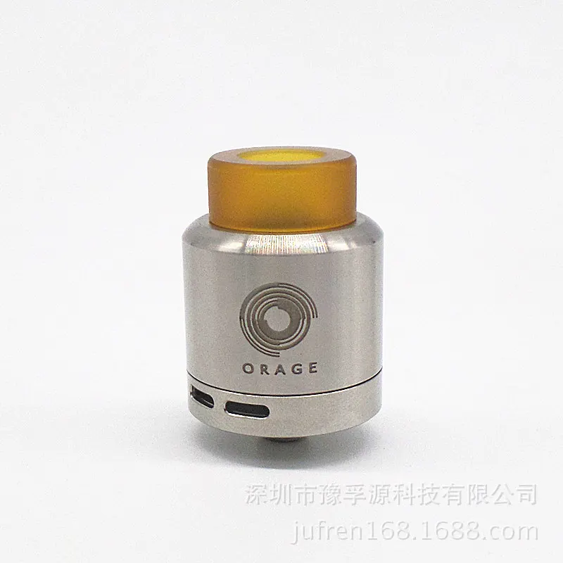 

CYAN Orage RDA Atomizer 24mm Diameter e Cigarettes SS PEEK Insulator Rebuildable Atomizer for 510 Thread Box Mod Vape