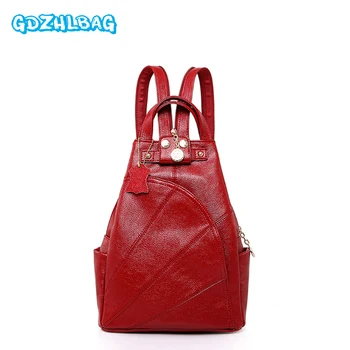 

GDZHLBAG Fashion Women Backpack Genuine Leather Backpack Women Travel Bag College Preppy School Bag For Teenagers Girls B132