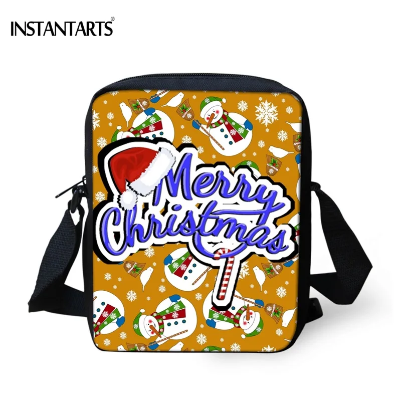 Белый Рождественский Снеговик Санта Клаус подарочные сумки брендовый дизайн сумки через плечо модная детская мини сумка-мессенджер сумка - Цвет: CC3404E