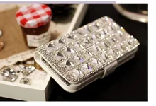 Square Diamond Flip Wallet Leather Case For iPhone 7 6S Plus 5S 5C 4S Samsung Galaxy S8/7/6 Edge Plus S5/4/3 Note 5 4 3 2