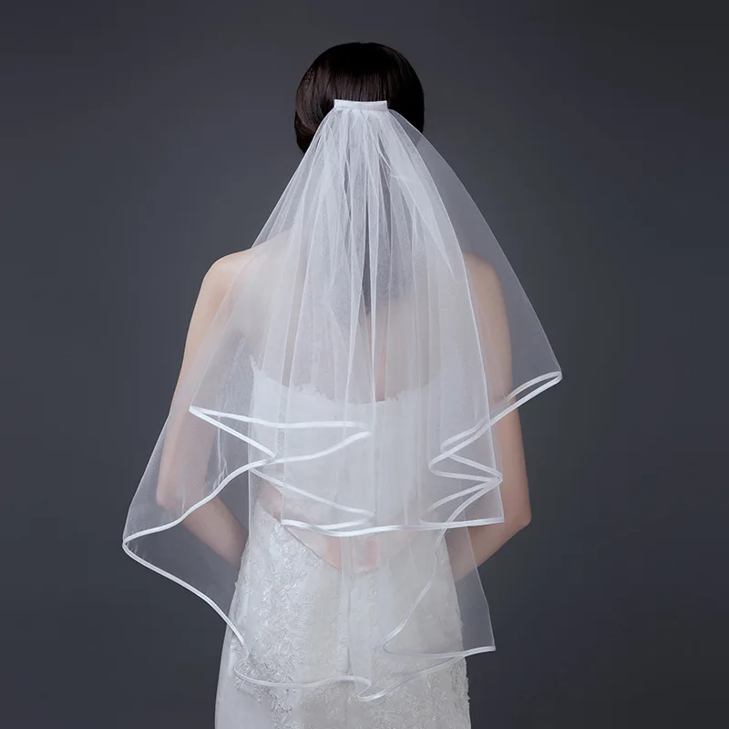 

Popodion wedding veil two layers wedding veils bridal veil with comb wedding vail accesories women WAS10085