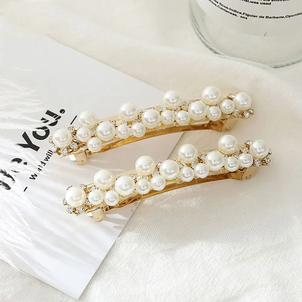 Новая мода корейская металлическая жемчужная заколка для волос дикая ручная