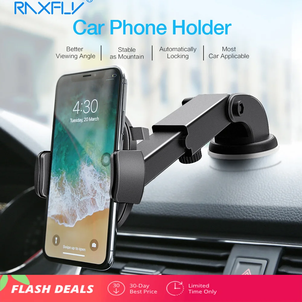Универсальный автомобильный держатель для телефона RAXFLY для iPhone 7 X XR Автомобильный держатель для лобового стекла для hua держател телефона в машин для айфона