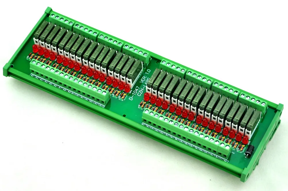 

Slim DIN Rail Mount DC24V Source/PNP 32 SPST-NO 5A Power Relay Module, APAN3124