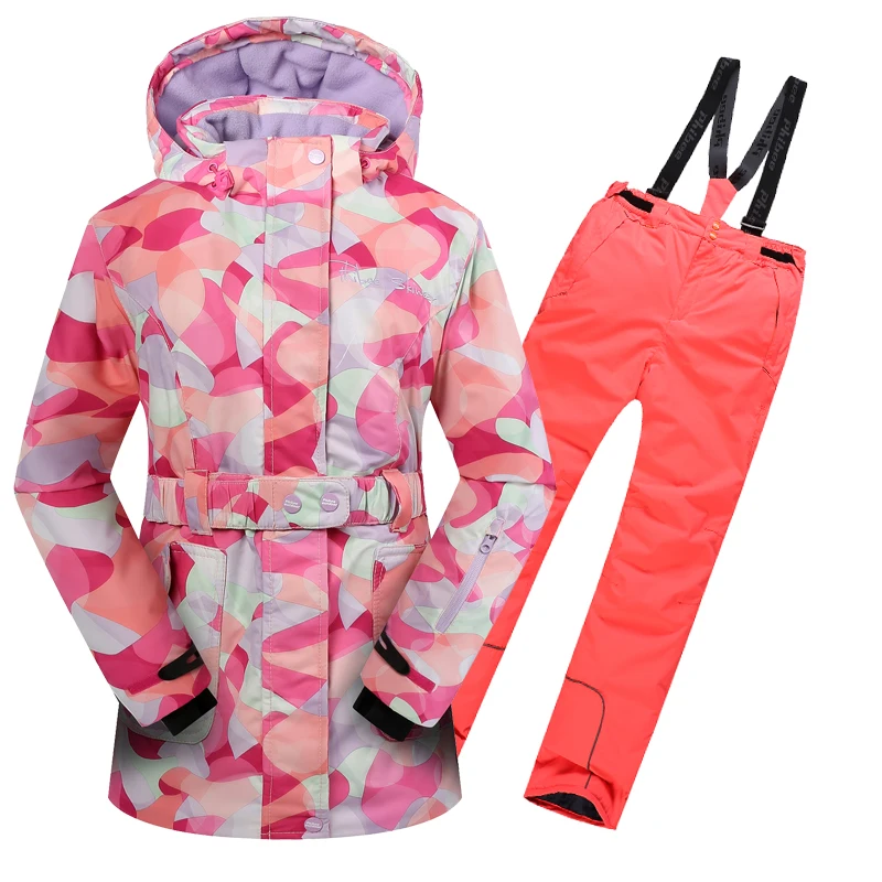 new Winter Fleece Warm Ski Suit girls Waterproof Mountain Skiing Jacket
