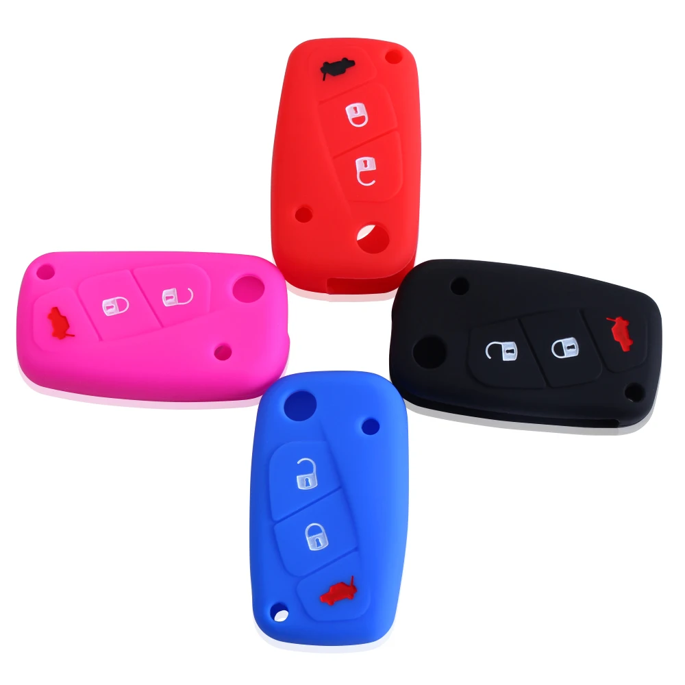 

Silicone Car Key Case Cover For FIAT Panda Stilo Punto Doblo Grande Bravo 500 Ducato Minibus 3 Buttons Car Styling