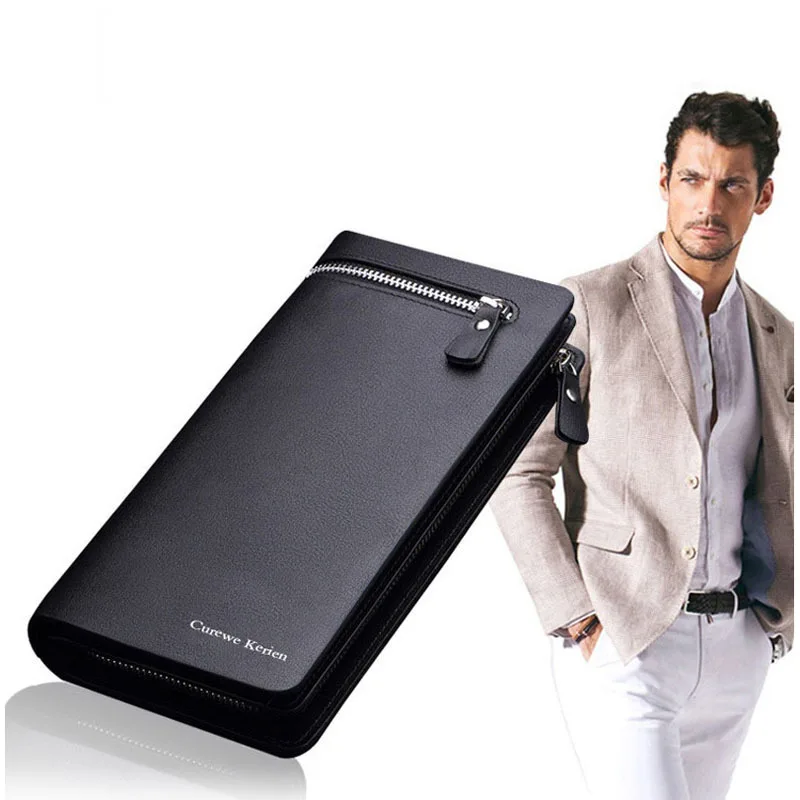 جديد Bifold الرجال محفظة العلامة التجارية الشهيرة رجل محفظة جلدية طويلة مخلب الذكور المال محفظة حامل بطاقات التعريف الشخصية Carteira الغمد