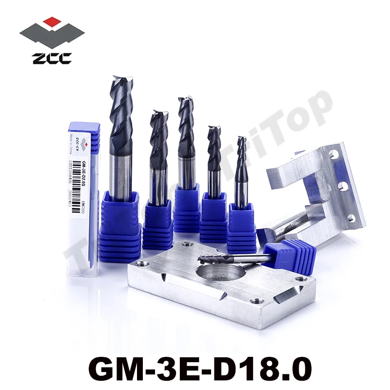 cnc tools GM-3E-D18.0  high speed 50HRC milling cutter d18 shank 18mm 3 flute TiAIN coated cnc end mill zcc.ct