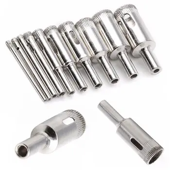 

10pcs 3-18mm Diamond Coated Core Hole Saw Drill Bit Set Tools For Glass Marble