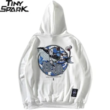 Мужская толстовка с капюшоном в стиле хип-хоп, толстовка с капюшоном в стиле Харадзюку с изображением Кита, уличная Толстовка в стиле хип-хоп, объемные толстовки, пуловер Ukiyo E, хлопок