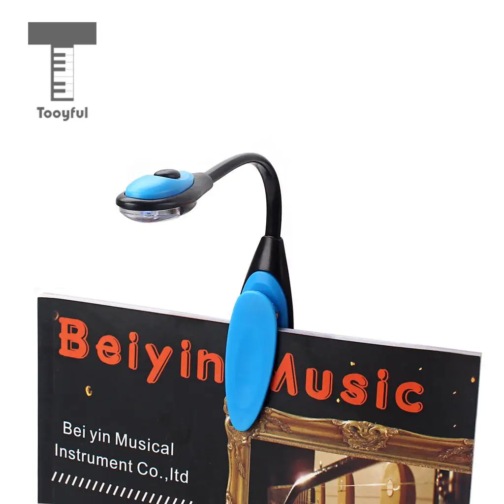 Tooyful Foldable Music Sheet Book Reading LED Light Music Stand Clip-on Lamp Piano Guitar Violin Playing Accessory