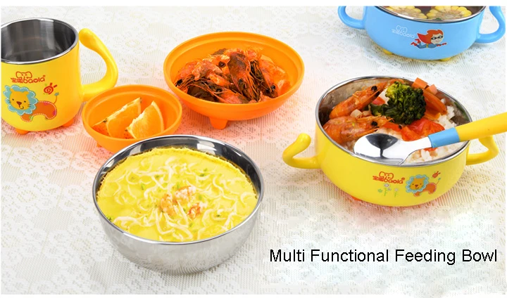 Detachable Baby Feeding Dish Bowl Anti Slip Children Tableware Dinnerware (1)
