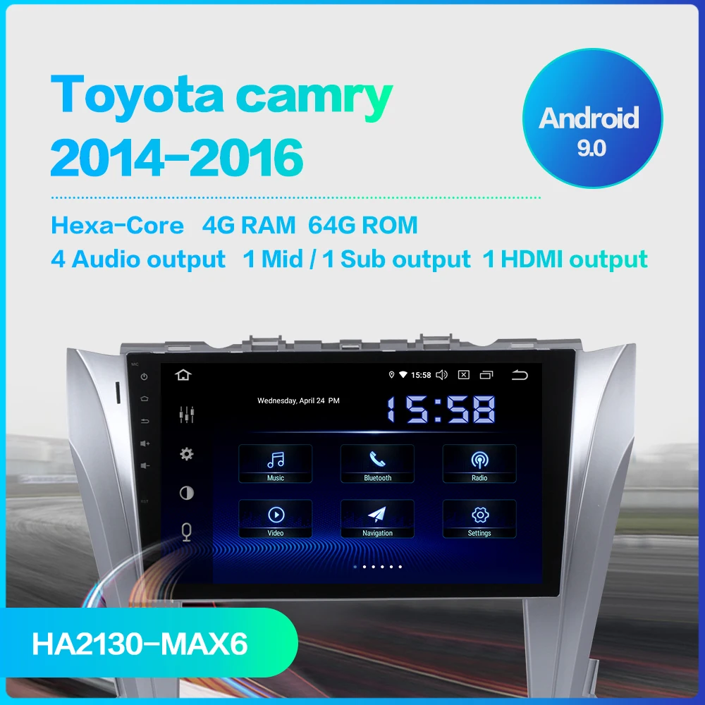 Dasaita 10," Автомобильный Android 9,0 Авторадио для Toyota Camry gps навигация 1080P видео стерео 64 Гб rom