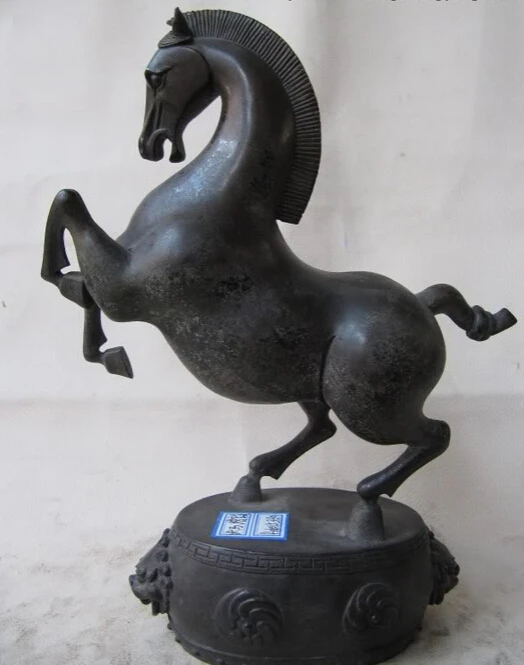 

Collectible bronze S2436 10 Chinese Superb Pure bronze Copper Luckly Horse hoof Drum Statue B0403