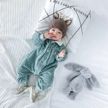 Вельветовая зимняя одежда для маленьких мальчиков; теплый зимний комбинезон; одежда для маленьких девочек; Модный комбинезон; одежда для маленьких детей; Одежда для новорожденных