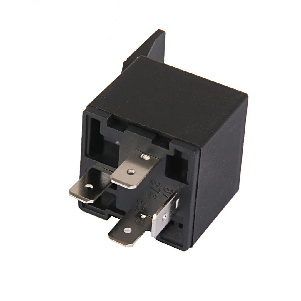 1x Car Truck Auto Automotive DC 12V 40A 40 AMP SPST Relay Relays 4 Pin 4P Black Automobile Relay