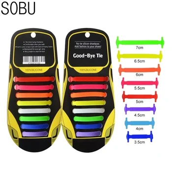 

16pcs/lot Elastic Silicone Shoelaces Special Shoelace No Tie Shoe Laces For Men Women Lacing Shoes Rubber Shoelace